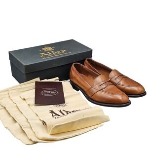 ALDEN Men's Size 10.5 D 685‎ Brown Calfskin Leather Dress Penny Moccasin Loafers